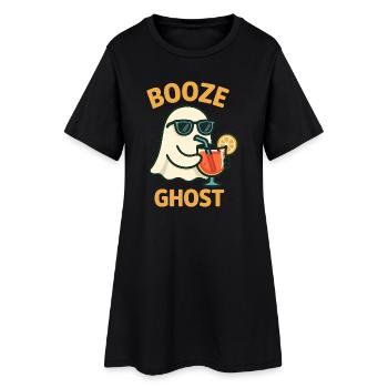 Ghostly Booze Enthusiast with Sunglasses - Women’s T-Shirt Dress - black - Front