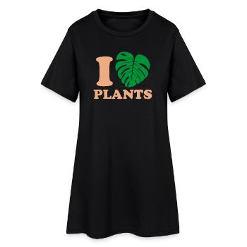 Tropique Naturel Monstera Design - Robe T-shirt Femme - noir - Devant