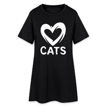 Cats Love - symbole de cœur pour les amoureux des chats - Robe T-shirt Femme - noir - Devant