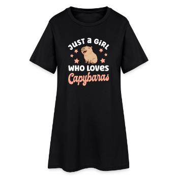 Capybara Wasserschwein - Robe T-shirt Femme - noir - Devant