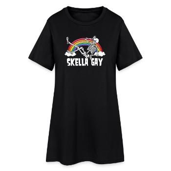skella gay - Frauen T-Shirt-Kleid - Schwarz - Vorne