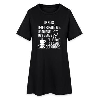 Cadeau humour infirmière - Robe T-shirt Femme - noir - Devant