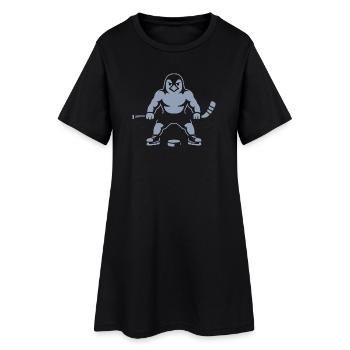 Hockey sur glace pingouin silhouette minimaliste fort - Robe T-shirt Femme - noir - Devant