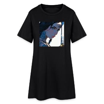 N-dless Nights : Fille Anime tatouée avec une épée - Robe T-shirt Femme - noir - Devant