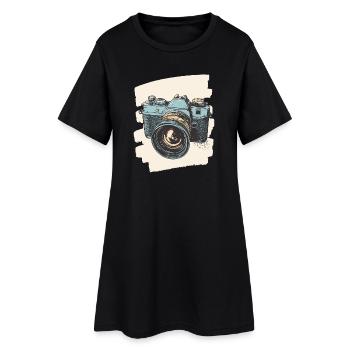 Appareil photo Appareil photo Photographe Femme Photographe - Robe T-shirt Femme - noir - Devant