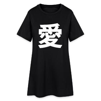 Kanji japonais « 愛 » pour amour - Robe T-shirt Femme - noir - Devant
