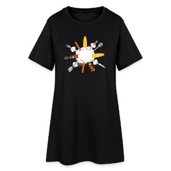 Explosion du gril – motif comique pour les vrais gars - Robe T-shirt Femme - noir - Devant