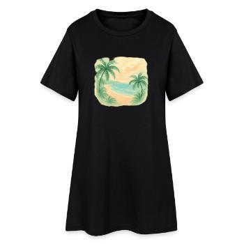 Tropical beach magic - Women’s T-Shirt Dress - black - Front