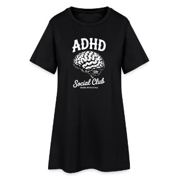 TDAH Cerveau Social Club Chaos - Robe T-shirt Femme - noir - Devant