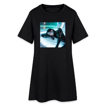 N-dless Nights : Fille cyberpunk endormie - Robe T-shirt Femme - noir - Devant