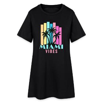 Vibrations de Miami - Robe T-shirt Femme - noir - Devant