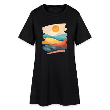 Soleil d’été - Robe T-shirt Femme - noir - Devant