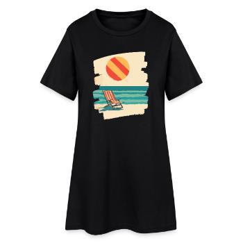 Plage du soleil d’été - Robe T-shirt Femme - noir - Devant
