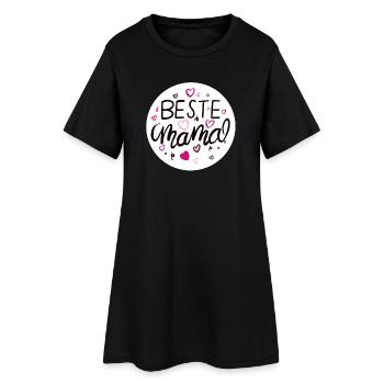 Liebevolles Mama-Design mit Herzmotiven - Frauen T-Shirt-Kleid - Schwarz - Vorne