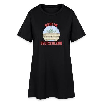 La ville de Berlin en Allemagne - Robe T-shirt Femme - noir - Devant