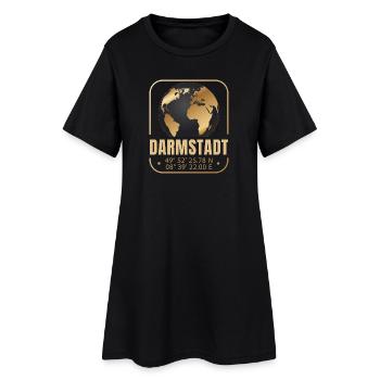 Darmstadt - Frauen T-Shirt-Kleid - Schwarz - Vorne