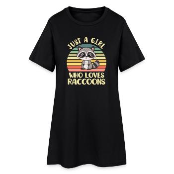 Raton laveur - Robe T-shirt Femme - noir - Devant