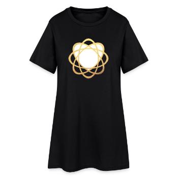 Yoga Coeur Amour Méditation Or Luxe Mandala om - Robe T-shirt Femme - noir - Devant