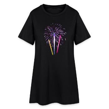 Feux d’artifice colorés – explosion de couleurs pour le réveillon du Nouvel An - Robe T-shirt Femme - noir - Devant
