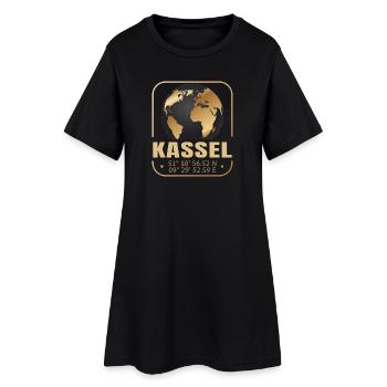 Kassel - Frauen T-Shirt-Kleid - Schwarz - Vorne