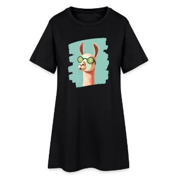 Masque de soin auto-soin Llama Alpaga Beauty - Robe T-shirt Femme - noir - Devant