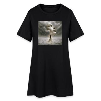 Rencontre silencieuse dans la tempête des pensées - Robe T-shirt Femme - noir - Devant