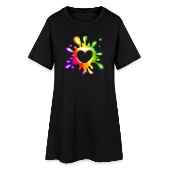 Coeur Blobs - Amour coloré - Robe T-shirt Femme - noir - Devant