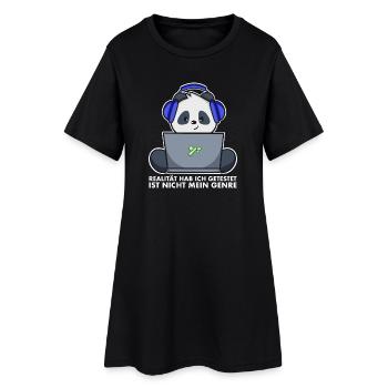 T-shirt gamer panda - La réalité n’est pas mon genre - Robe T-shirt Femme - noir - Devant
