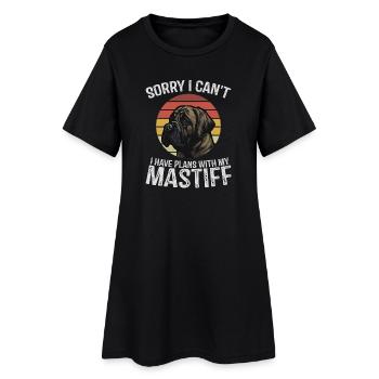 Désolé, je ne peux pas, j’ai des projets avec mon Mastiff - Robe T-shirt Femme - noir - Devant
