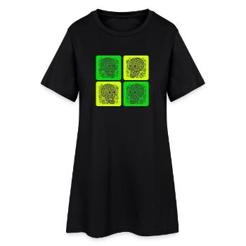 Crâne coloré – Mexico Design - Robe T-shirt Femme - noir - Devant