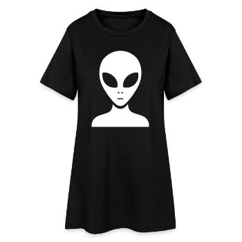 Silhouette de portrait extraterrestre minimaliste - Robe T-shirt Femme - noir - Devant