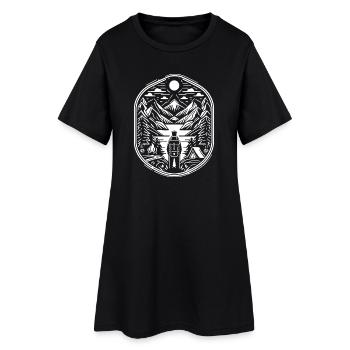 Outdoor Wanderer Berge Camping Naturliebhaber - Frauen T-Shirt-Kleid - Schwarz - Vorne