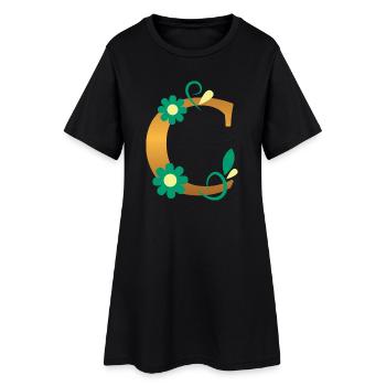 C - Frauen T-Shirt-Kleid - Schwarz - Vorne