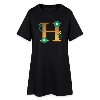 H - Robe T-shirt Femme - noir - Devant