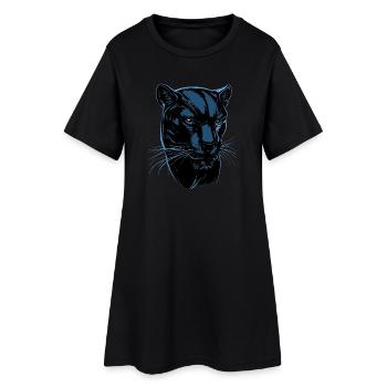 Panthère Léopard Grand Chat Mignon Gros Chat Panter - Robe T-shirt Femme - noir - Devant