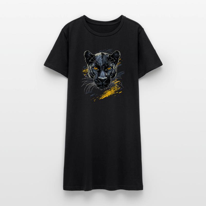 Panthère Léopard Grand Chat Mignon Gros Chat Panter Robe T-shirt Femme