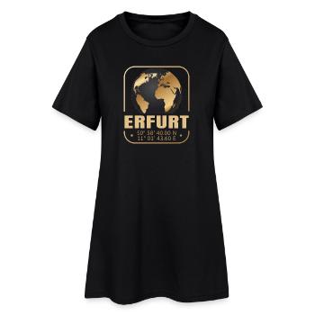 Erfurt - Frauen T-Shirt-Kleid - Schwarz - Vorne