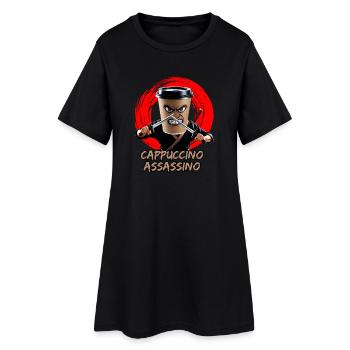Cappuccino Assassino Amateur de café Brainrot italien - Robe T-shirt Femme - noir - Devant