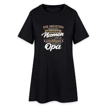Die wichtigsten Menschen nennen mich Opa Enkel - Frauen T-Shirt-Kleid - Schwarz - Vorne