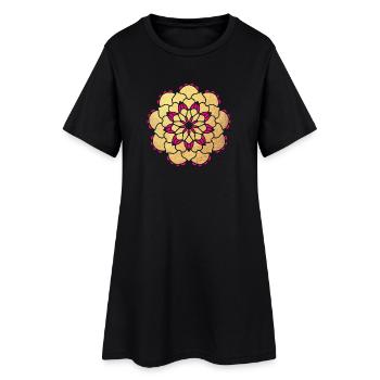 Mandala Fleur d’Or Yoga Inde Médiation Luxe om - Robe T-shirt Femme - noir - Devant