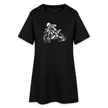 dessin animé de course de motocross - motards et fans de moto - Robe T-shirt Femme - noir - Devant