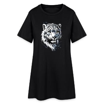 panthère léopard des neiges gros chat gros chat léopard - Robe T-shirt Femme - noir - Devant
