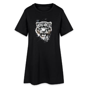 panthère léopard des neiges gros chat gros chat léopard - Robe T-shirt Femme - noir - Devant