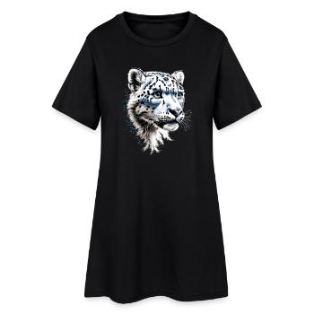 panthère léopard des neiges gros chat gros chat léopard - Robe T-shirt Femme - noir - Devant