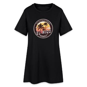 El Nido Philippines Plage Palmiers Design - Robe T-shirt Femme - noir - Devant