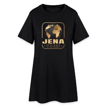 Jena - Frauen T-Shirt-Kleid - Schwarz - Vorne