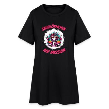 Malle Chemise Alcool Vacances Licorne Alcool Écureuil Fête - Robe T-shirt Femme - noir - Devant