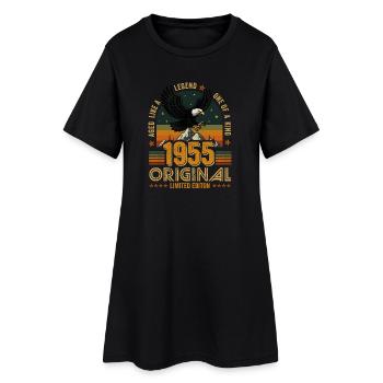 Millésime 1955 70ème Anniversaire Original 1955 Vintage - Robe T-shirt Femme - noir - Devant