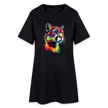 Panthère léopard gros chat mignon gros chat chats - Robe T-shirt Femme - noir - Devant