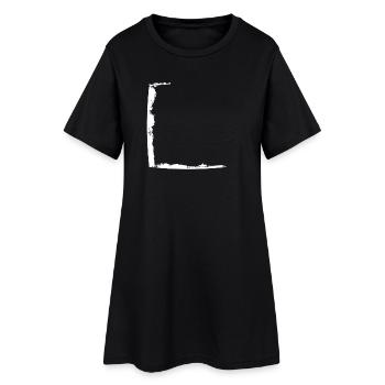 Demi-cadre blanc sale - Robe T-shirt Femme - noir - Devant